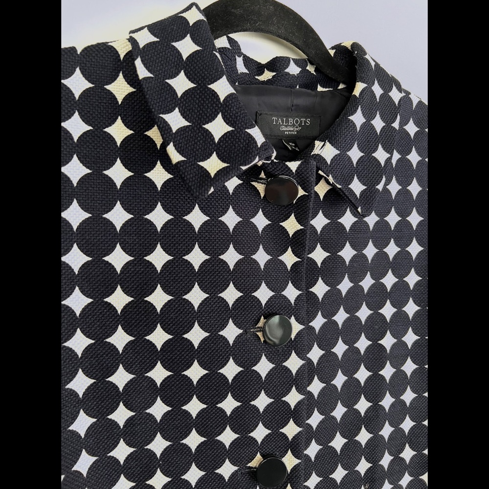 Talbots 50’s 60’s Mod Circle Pattern Blazer Size … - image 2
